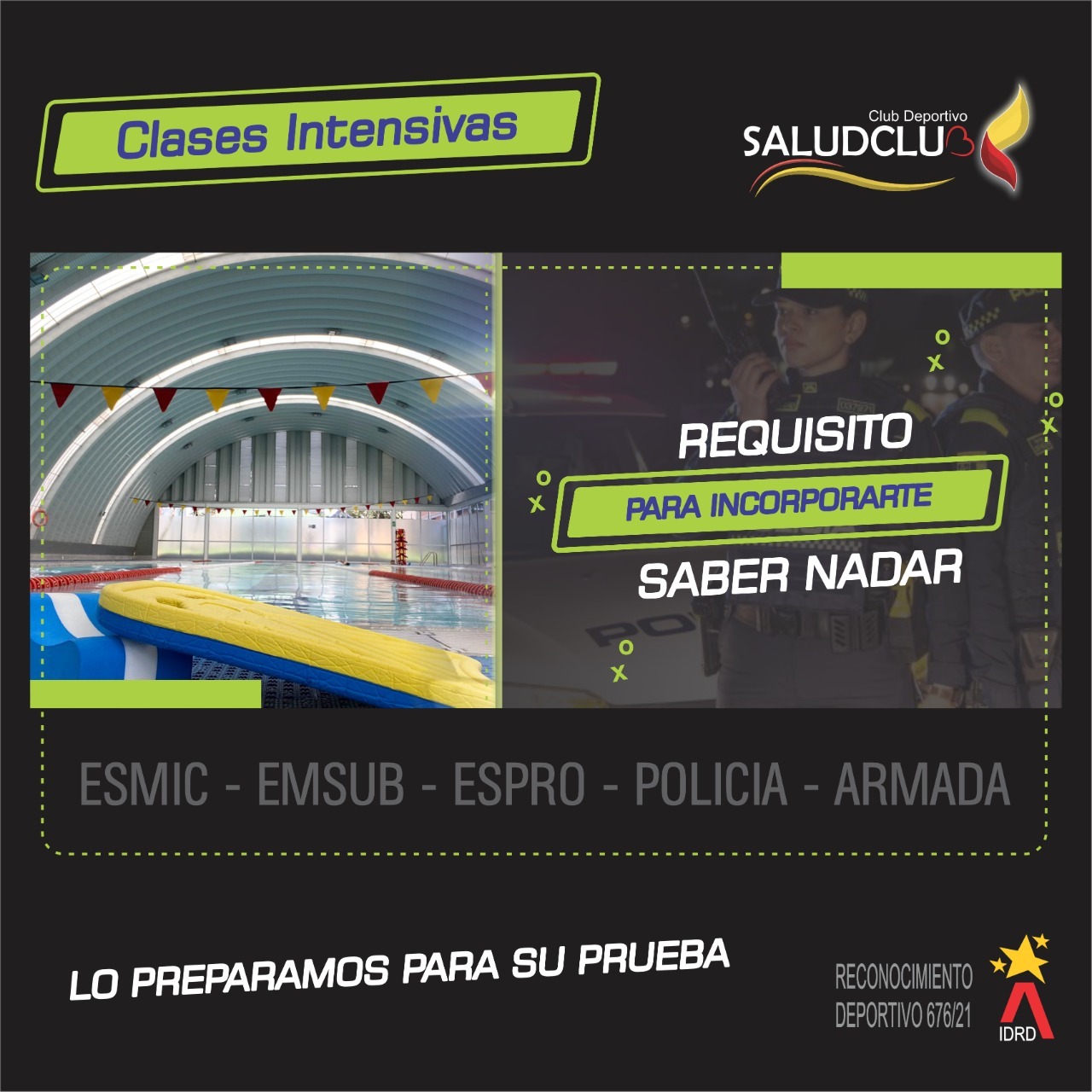 clases cursos de natacion intensivas para fuerzas militares 