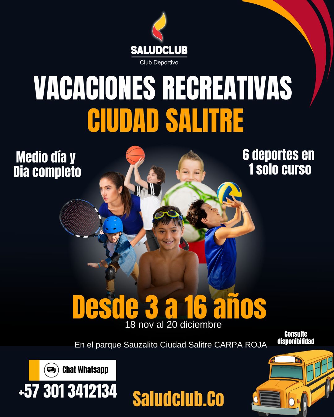 Clases vacacionales de natación saludclub bogota